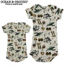 OCEAN&GROUND オーシャンアンドグラウンド ベビー服 ロンパース 半袖 カバーオール 女の子 男の子 ボディシャツ ANIMAL PARADE キッズ ベビー マスタード/オレンジ 70cm 80cm 1610250 アニマルパレード赤ちゃん ギフト プレゼント 出産祝い