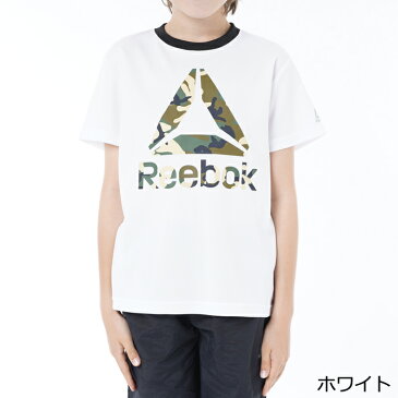 Reebok リーボック ラッシュガード キッズ 男の子 半袖 Tシャツ Boys ラッシュTシャツ 水着 ブラック/ホワイト 129-244 ジュニア プール 海水浴 水遊び スイムウェア【 メール便 】