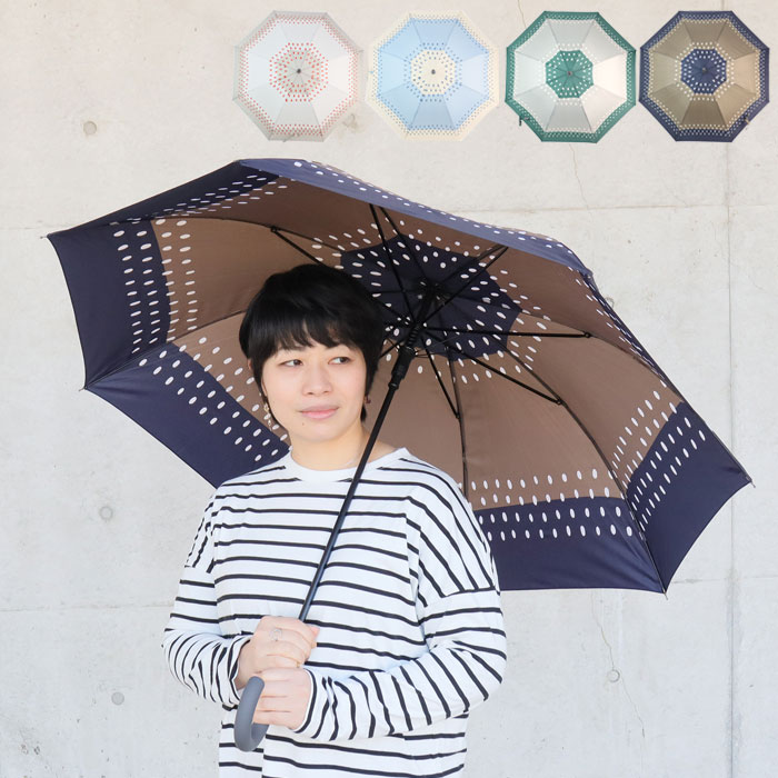 傘 レディース 大きめ ジャンプ 長傘 おしゃれ 60cm 雨傘 ドット柄 Flock dots柄 20-0036 かさ アンブレラ 丈夫 グラスファイバー 女の子 梅雨 雨 かわいい 通学 通勤 学生 女子