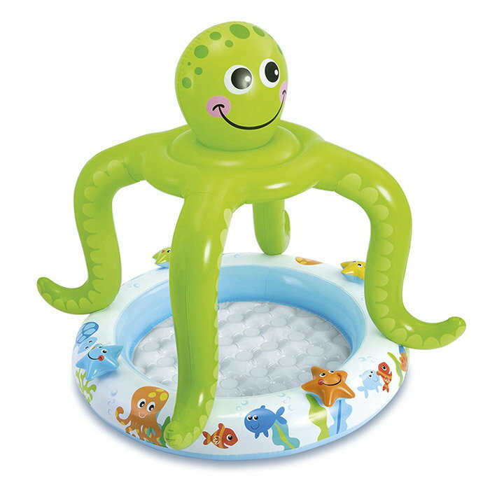 プール インテックス ビニールプール 子供用プール 家庭用プール 57115 タコ 102x104cm SMILING OCTOPUS SHADE BABY POOL INTEX 赤ちゃん 子供 男の子 女の子 幼児 楽しい 送料無料