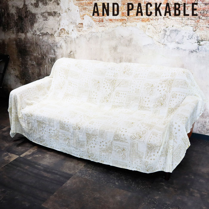 メール便 マルチカバー ソファーカバー マルチクロス 約150x225cm AND PACKABLE アンドパッカブル ファブリックカバー バンダナ バンダナ柄 バナナ テーブルクロス インテリア ベッドカバー カーテン 目隠し カバー 便利 カーペット 長方形 北欧 おしゃれ 大判