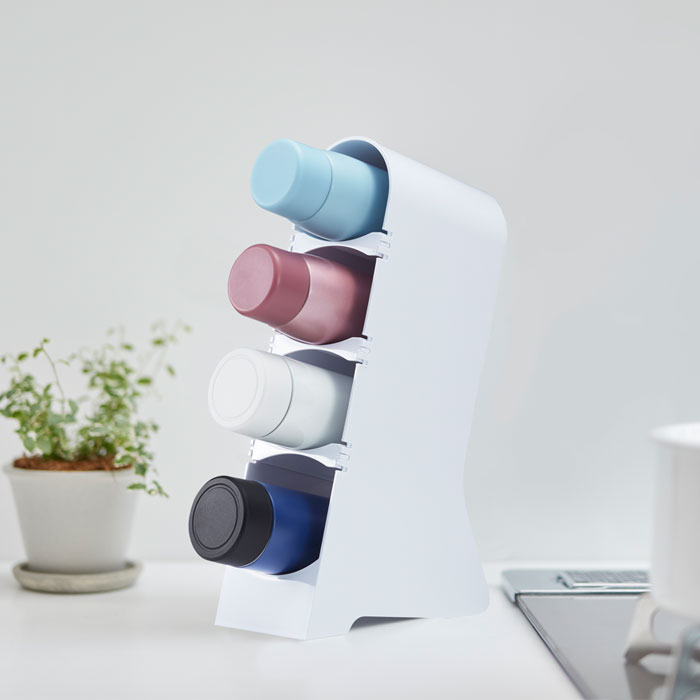 ボトルスタンド ボトル収納 縦型 仕切り付き 日本製 水筒 収納 調味料 ラップ ボトルラック ボトル マ..