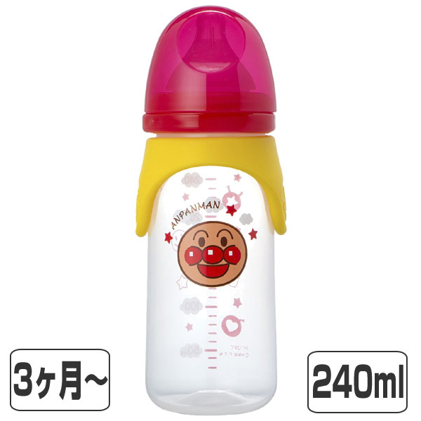 レック アンパンマン 哺乳瓶 広口タイプ 240ml クロスカット ベビー プラスチック製 KK-298 哺乳びん 乳児 ベビー用品 キャラクター 軽い 赤ちゃん グッズ 用品 電子レンジ対応 あんぱんまん 3か月 電子レンジ対応のサムネイル