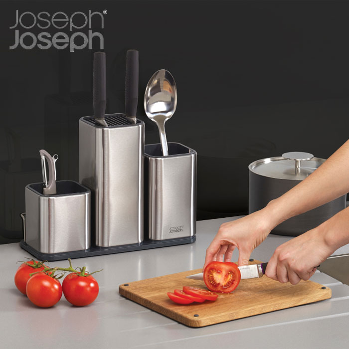 Joseph Joseph ジョゼフジョゼフ キッチンツールスタンド ステンレス カウンターストアー100 収納スタンド 卓上スタンド キッチンツールスタンド まな板 木製まな板 キッチンツール収納 包丁差し 包丁立て まな板立てのサムネイル