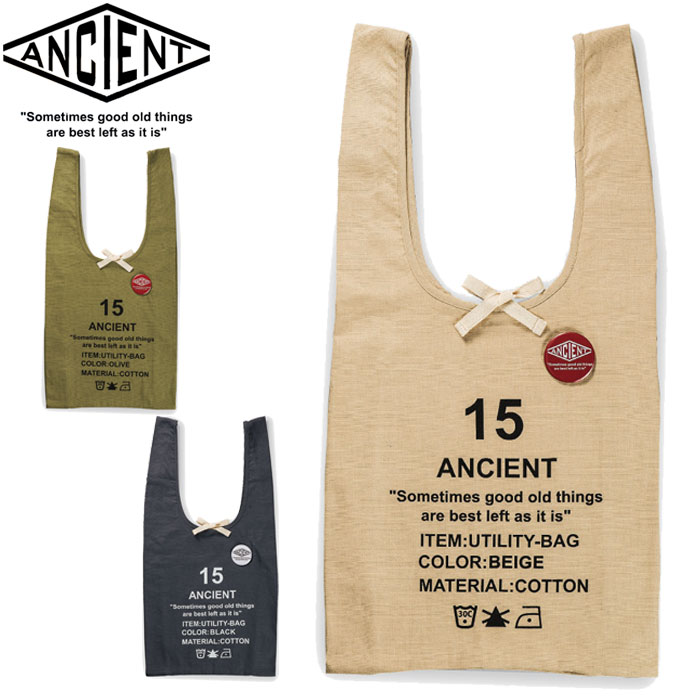 トートバッグ サブバッグ 2WAY ショッピングバッグ 薄手 正和 ANCIENT ユーティリティバッグ レディース/メンズ エコバッグ カーキ/ネイビー/ベージュ コンパクト レジャーバッグ おしゃれ ミニバッグ