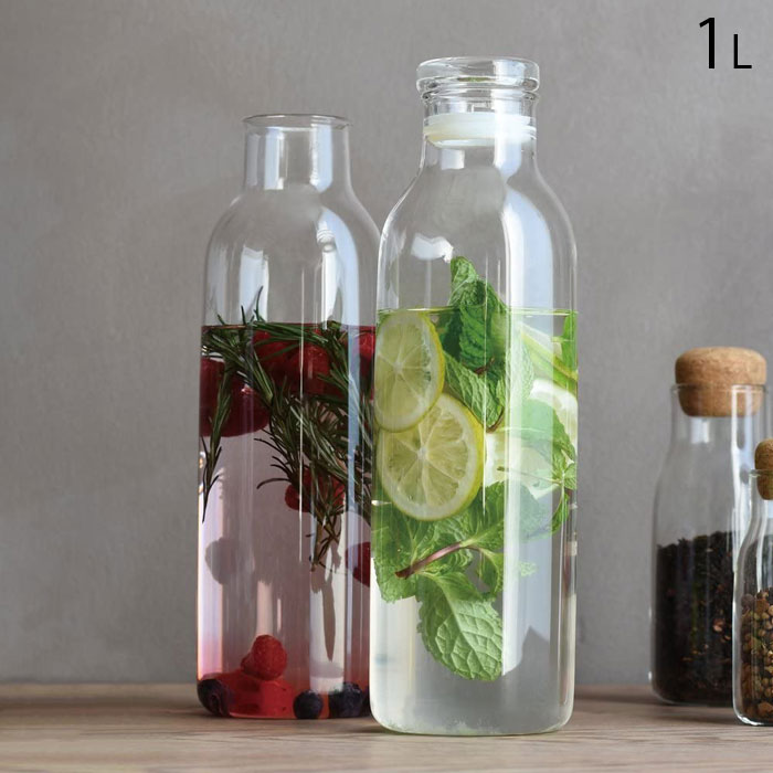 KINTO ウォーターボトル 冷水筒 1L キントー BOTTLIT カラフェ 27683 ピッチャー ウォーターカラフェ 麦茶ポット 冷水ポット 水差し ガラス ガラス製 食洗機対応 電子レンジ対応 シンプル スリム 麦茶 冷水 ポットのサムネイル