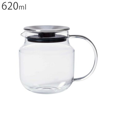 ティーポット おしゃれ 耐熱ガラス製 茶こし付き KINTO キントー ワンタッチティーポット 620ml ステンレス蓋 8687 ステンレス 紅茶ポット 急須 ガラスポット ポット ガラス 食洗機対応