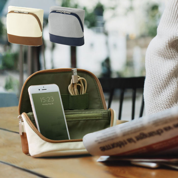 立つ バッグインバッグ ガジェットケース インナーバッグ スタンドポーチ モバイルサイズ スマ・スタ ..