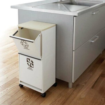 ゴミ箱 分別 おしゃれ 資源ゴミ 分別 ワイドワゴン 2段 30.5L ごみ箱 ダストBOX くずかご ダストボックス