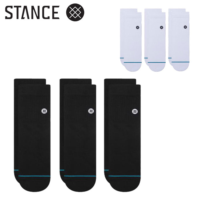 STANCE スタンス 靴下 メンズ ソックス 3足 セット くるぶし スポーツ ICON QUARTER 3 PACK A356A21IQP クォーター 男性 無地 スニーカー ローカット アンクル ハーフ おしゃれ ストリート スケーター カジュアル 3P メール便