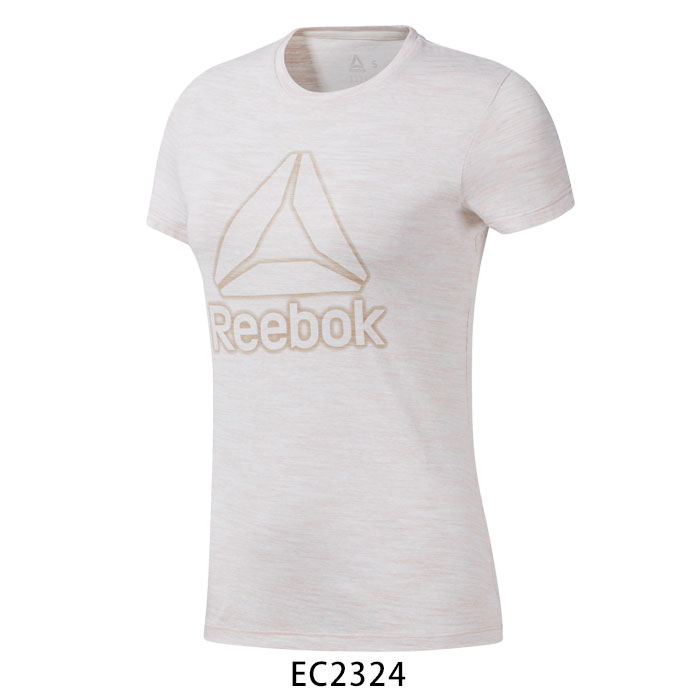 リーボック Reebok Tシャツ レディース 半袖 トップス TE マーブルTシャツ ブラック/ホワイト M/L FVO71 トレーニング ウェア フィットネス ヨガ ジム おしゃれ ブランド スポーツ メール便 送料無料