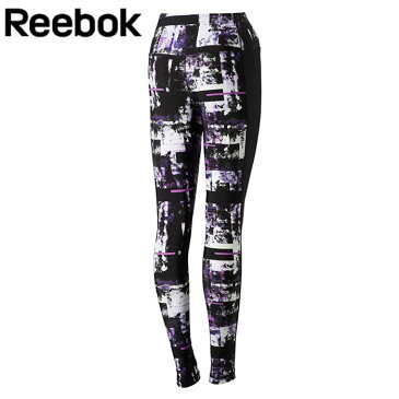 リーボック Reebok レギンス ロングタイツ レディース スパッツ キレイフィット グラフィックタイツ タイツ ブラック XS/S/M FYG933 ウェア トレーニング フィットネス ヨガ ジム おしゃれ ブランド スポーツ メール便 送料無料