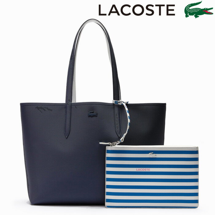 LACOSTE ラコステ トートバッグ バッグ レディース リバーシブル ポーチ付き 2WAY クラッチバッグ ANNA SEASONAL NF3230A ブランド シンプル おしゃれ かわいい B4 レザー 鞄 通勤 通学 送料無料