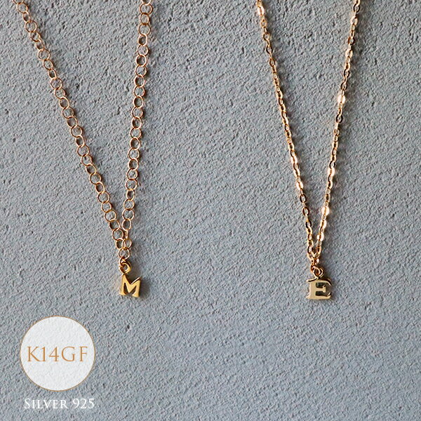 ネックレス イニシャル おしゃれ つけっぱなし プチ K14GF ゴールドフィルド レディース チェーン シンプル ミニ シルバー925 アルファベット プレゼ...