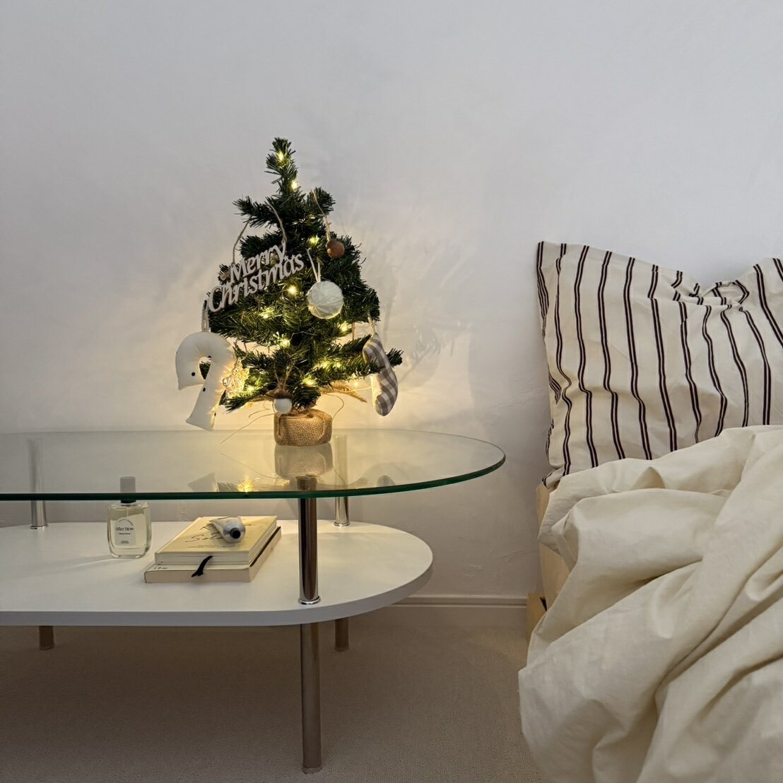 クリスマスツリーセット45cm クリスマスオーナメントセット 卓上用ツリー かわいいツリーセット 年末飾り クリスマス ミニツリー ツリーセット ツリー豆電球 Xmas ツリー tree christmas ワイヤー電球 オーナメント 韓国ツリー 韓国雑貨