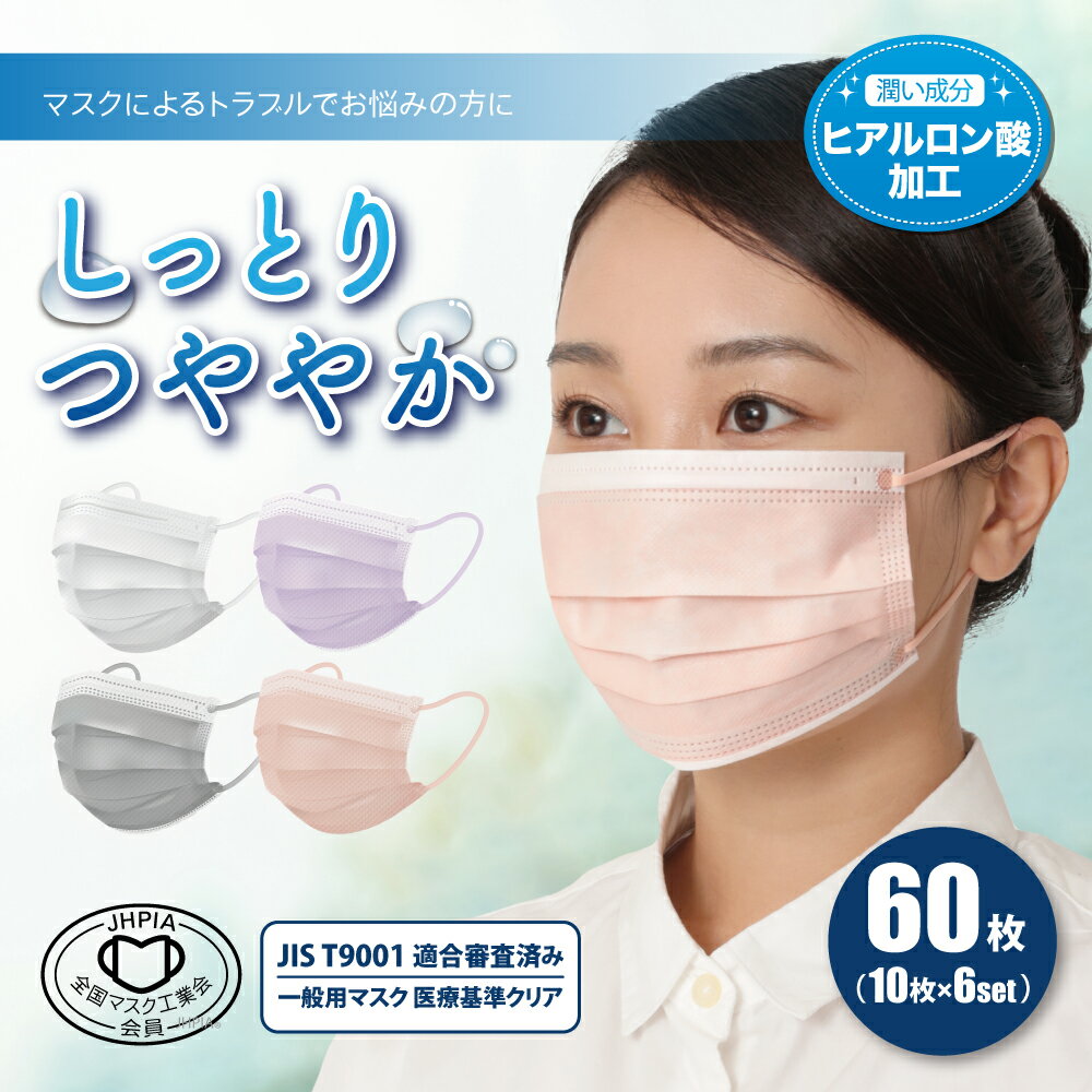 【メール便送料無料】しっとり 保湿 【しっとりマスク 同色60枚（10枚×6袋）】 マスク 洗える 立体 3d立体 肌荒れし…