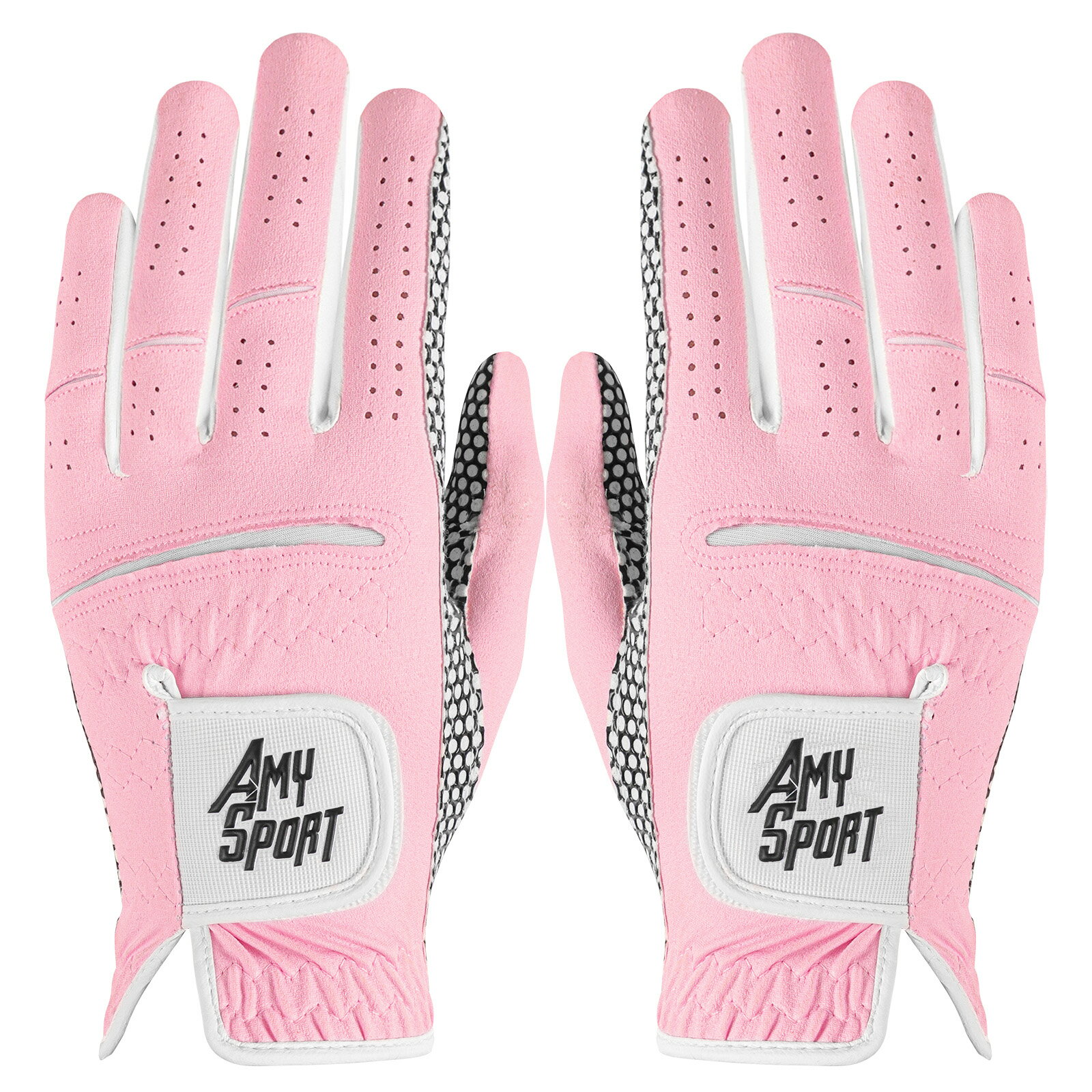 ゴルフグローブ レディース 両手 マイクロファイバーレザー シリコングリップ 驚愕のグリップ力を発揮 ソフト 伸縮 通気 耐摩耗性 滑り止め 雨 汗に強い 全天候モデル