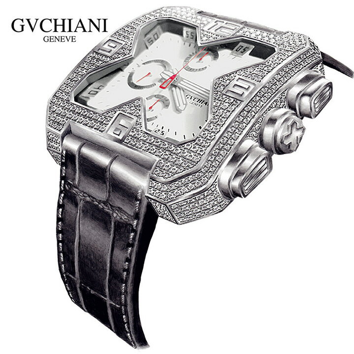 GVCHIANI（ブチアーニ）BIG SQUARE WHITE GOLD DIAMOND ビッグスクエア 18Kホワイトゴールド ダイヤモ..