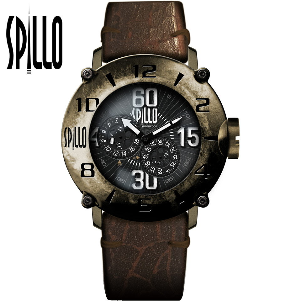 SPILLO（スピーロ）OUTLAW OL917KB-13BROWN ブロンズ/ブラウン イタリアンレザー メンズ機械式腕時計