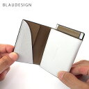 【お買物マラソン期間 最大2000円クーポン有】 BLAUDESIGN Wallet Two in One ブラウデザイン 2in1ウォレット ホワイト/ライトブラウン イタリアンレザー 着脱式カードケース＆コインケース 世界最小クラス 小型財布 小さいサイフ キャッシュレス