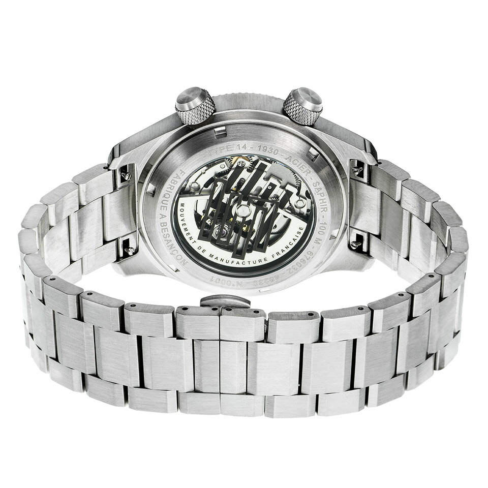 LIP MANUFACTURE TYPE14 リップ タイプ14 シルバー/シルバー 676032 メンズ腕時計 パイロットウォッチ R26 フランス製自動巻きムーブメント SSブレスレット