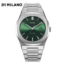 D1 MILANO ディーワンミラノ オートマティコ グリーン ATBJ12 メンズ腕時計 自動巻き 日本製ムーブメント イタリア時計 シルバー グリーン文字盤 SSブレスレット 機械式腕時計