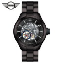 MINI AUTOMATIC WATCH ミニ オートマティックウォッチ 161801A ブラック 42mm メンズ腕時計 両面スケルトン 自動巻き ステンレススティールブレスレット ミニクーパー