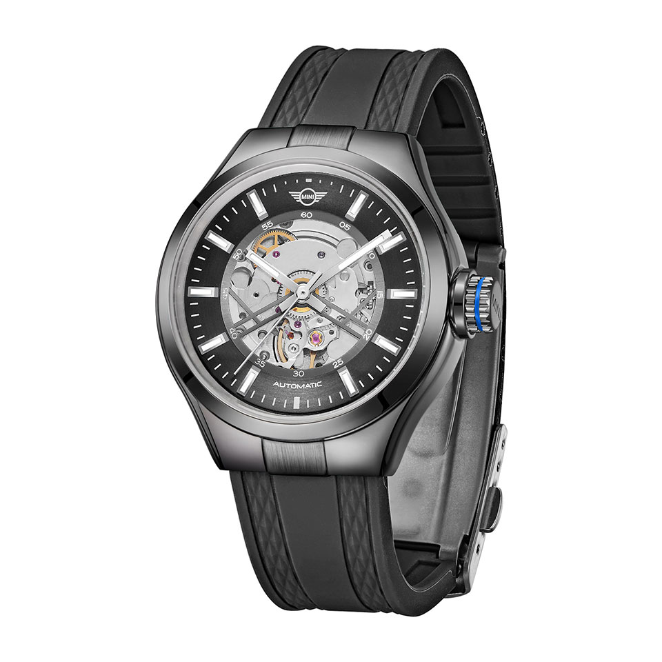 MINI AUTOMATIC WATCH ミニ オートマティックウォッチ 161805 ブラック 36mm レディース腕時計 両面スケルトン 自動巻き シリコンラバーストラップ Dバックル ミニクーパー gl-branding-10000955 GLOBAL BRANDING サンプル画像2