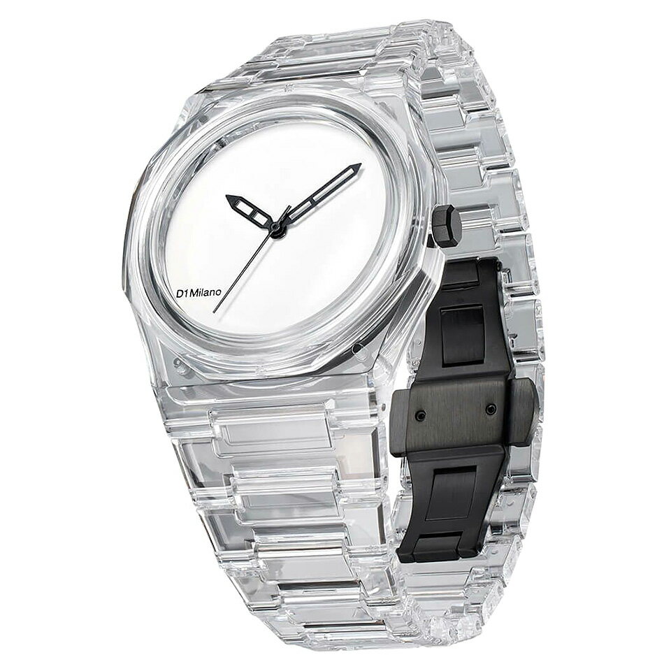 【最大2000円クーポン有】 D1 MILANO NYLON NYBJ01 EXP ホワイト ディーワンミラノ ナイロン 透明腕時計 クリアウォッチ 39mm ユニセックス