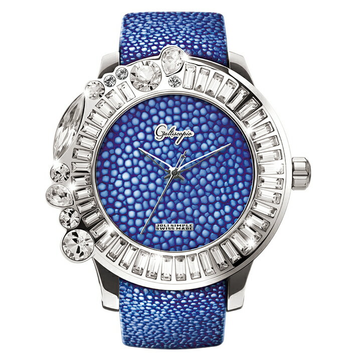 楽天GLOBAL BRANDINGガルーシャとスワロフスキーの腕時計 Galtiscopio（ガルティスコピオ） JOLI SIMPLE JS3　ブルー ガルーシャベルト