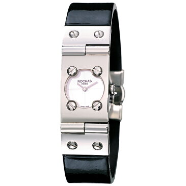 ROCHAS(ロシャス)エナメル バングルウォッチ RJ38 ホワイト/シルバー/ブラック レディース腕時計 フランス ラグジュアリーブランド ファッションウォッチ スイス製
