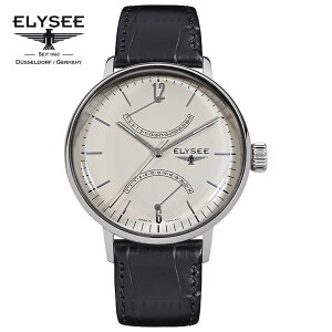 ELYSEE(エリーゼ) ドイツ時計 SITHON 13270 アイボリー/シルバー/ブラック ダブルレトログラード 本革ベルト クラシック メンズ腕時計 ドイツ製 ドームガラス