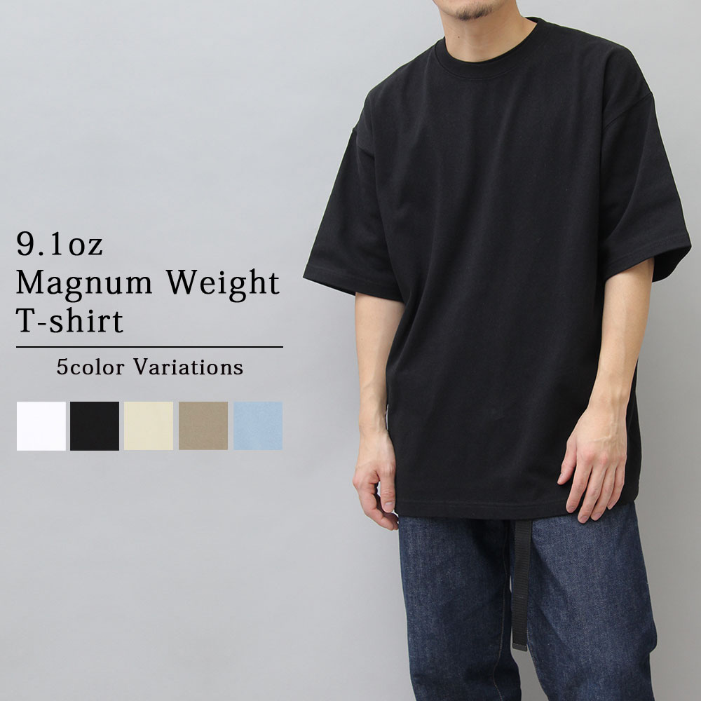 【20%OFF】Tシャツ メンズ 半袖 無地 カットソー 厚手 オーバーサイズ 黒 白 tシャツ ヘビーウェイト ブラック ホワイト ビッグT 9.1oz 丸胴 シンプル