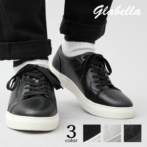 【SALE／16％OFF】glabella グラベラ 白スニーカー 黒スニーカー メンズ ホワイト スニーカー きれいめ シンプル おしゃれ 通学 通勤 無地 PUレザー レザー 革 男性 無地 メンズ靴 メンズシューズ ブラック ホワイト ローカット