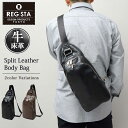 【SALE／70％OFF】ボディバッグ ショルダーバッグ メンズ 牛革 レザー 牛床革 斜めがけ ボディーバッグ ボディバック ショルダーバック ワンショルダー ブラック REGiSTA レジスタ