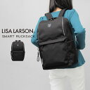 リサラーソン LISA LARSON バッグ リュック バックパック レディース ブラック 黒 リュックサック シンプル コンパクト スマート 縦長 大容量 大きめ 15インチ ノートPC タブレット A4サイズ 通勤 通学 OL 学生 サステナブル素材 マイキー ワンポイント ママバッグ