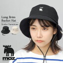 モズ moz バケットハット レディース ハット バケハ 帽子 あご紐付き 顎紐 サファリハット アウトドアハット 刺繍 春夏 日よけ 洗える 北欧