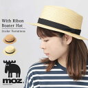 moz モズ カンカン帽 ハット レディース 麦わら帽子 ナチュラル 春 夏 帽子 ストローハット ペーパーハット シンプル リボン 軽量 日よけ 涼しい 2色...