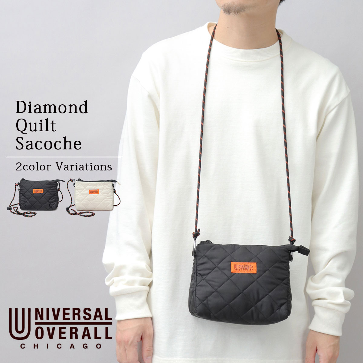 UNIVERSAL OVERALL ユニバーサルオーバーオール バッグ サコッシュ ショルダーバッグ ミニバッグ ミニショルダーバッグ メンズ ユニセックス サコッシュバッグ ダイヤモンドキルト