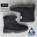 GERRY ジェリー スノーブーツ CORDURA 撥水 スノーシューズ ショート ブーツ 靴 冬 暖かい メンズ シンプル BLACK ラバーソール 軽量 アウトドア