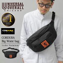 ユニバーサルオーバーオール UNIVERSAL OVERALL ウエストバッグ メンズ 黒 ブラック 大きめ 大容量 ビッグサイズ CORDURAナイロン コーデュラナイロン ウエストポーチ Newデザイン 新デザイン ワッペン アウトドア サイクリング ポケット多め お出かけ