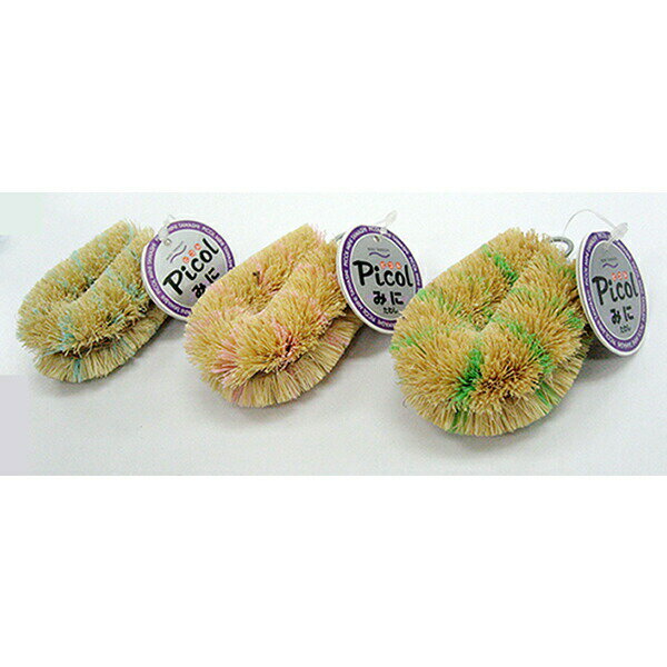 ピコル みにたわし 1個入たわし 汚れ落とし ザル 木製製品 キッチン用品 台所 汚れ 調理器具 掃除［オ..