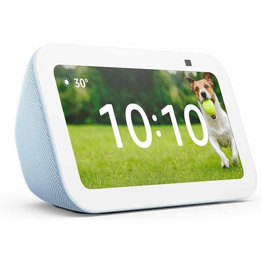 グラッド良品のEcho Show 5 エコーショー5 クラウドブルー 第3世代 スマートディスプレイ with Alexa カメラ付き｜アングル2