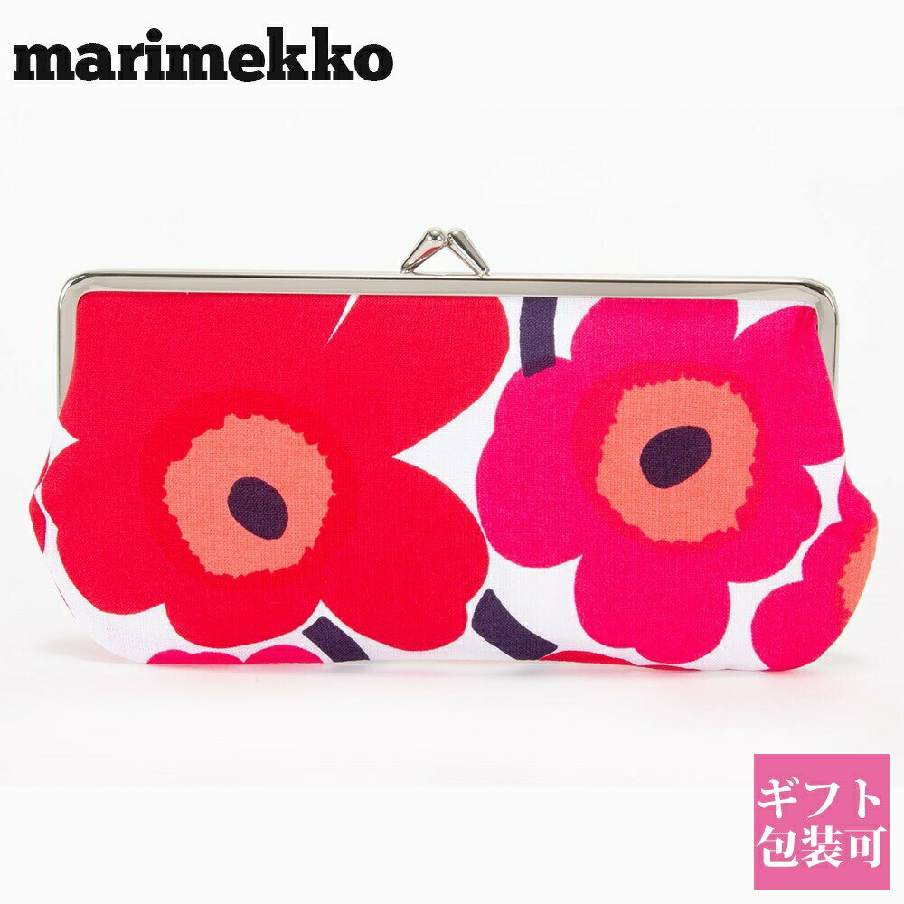 マリメッコ marimekko ポーチ レディース がま口 正規品 ピエニ ウニッコ SILMALASI KUKKARO ホワイト/レッド 20310 1 母の日 プレゼント