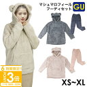 【P3倍】GU ジーユー マシュマロフィールフーディセット 長袖 くま gu パジャマ レディース ルームウェア 冬 かわいい トップス 秋冬 ボトムス 秋 女性 部屋着 セットアップ クマ カンガルーポケット パーカー プレゼント