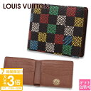 【P3倍】ルイヴィトン 財布 LOUIS VUITTON 財布 二つ折り財布 小銭入れ無し ポルトフォイユ・スレンダー LV バーズ・ダミエ N00185 ルイ...