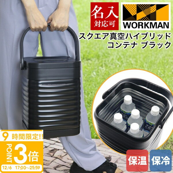 【P3倍】ワークマン WORKMAN 真空ハイブリッドコンテナスクエア ブラック FCD21 500mL×約5本 保冷 保温 持ち運び コンテナ キャンプ 名入れ対応商品 バーベキュー アウトドア キャンプ道具 グッズ 部活 職場 通販 2025