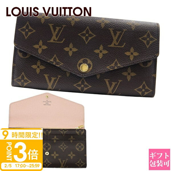【P3倍】【正規紙袋無料】ルイヴィトン 長財布 新品 ポルトフォイユ サラ モノグラム ローズバレリーヌ ピンク レザー 二つ折り長財布 レディース フラップウォレット 大容量 二つ折り財布 LOUIS VUITTON ビトン 正規品 ギフト プレゼント 2025年