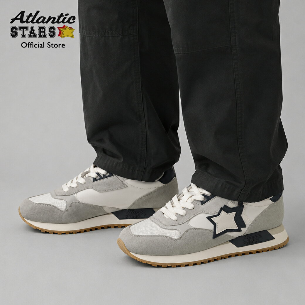 2026年春夏新作 アトランティックスターズ Atlantic STARS DRACO ドラコ スニーカー メンズ 厚底 ライトグレー ローカット 靴 シューズ カジュアル DRACO1010-0310
