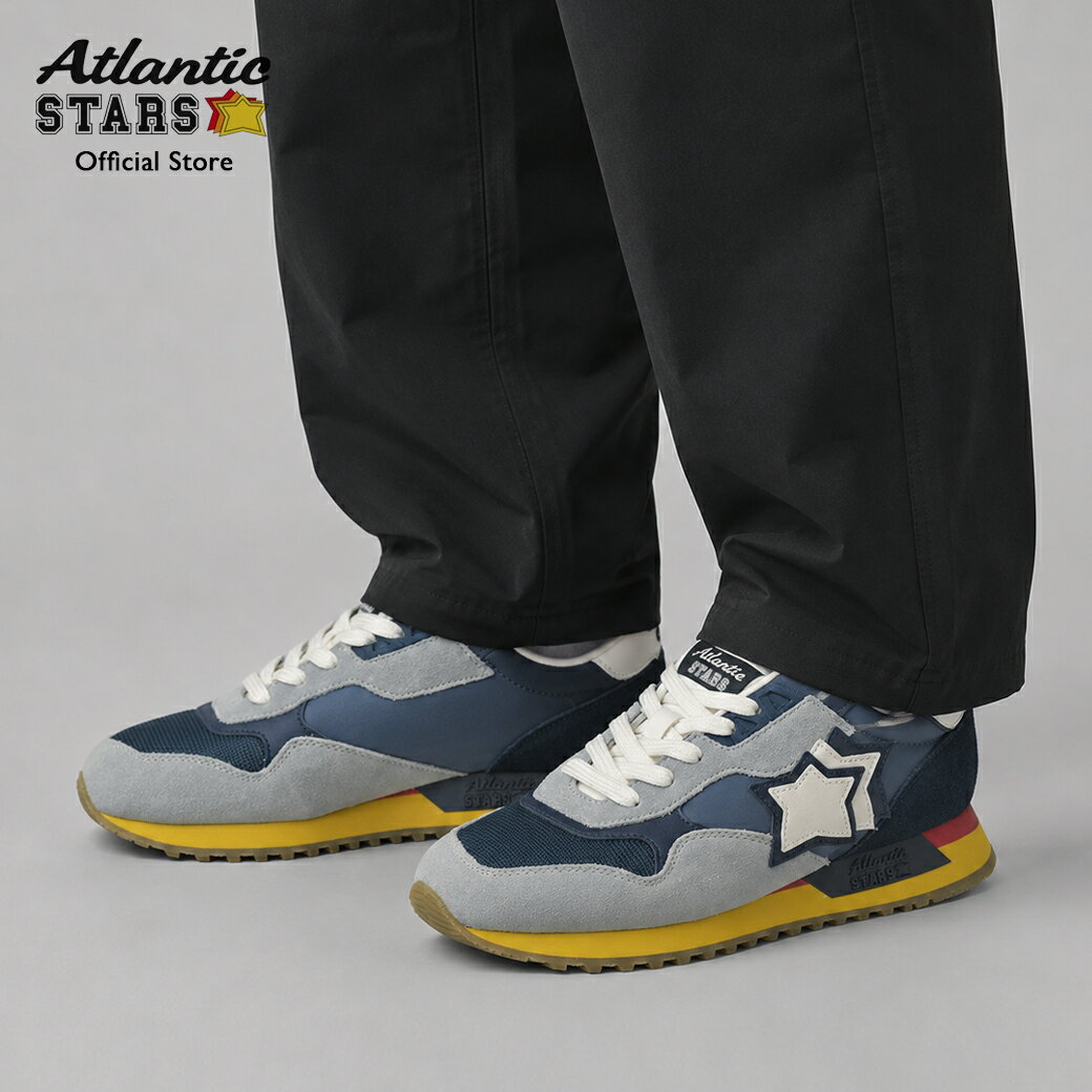 2026年春夏新作 アトランティックスターズ Atlantic STARS DRACO ドラコ スニーカー メンズ 厚底 ライトブルー ネイビー ローカット 靴 シューズ カジュアル DRAC1010-0526